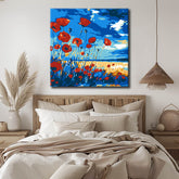 Painting by numbers poppy field shipping from DE-50*50cm-with stretcher frame-with covering service